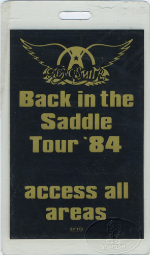 エアロスミス　バックステージパス AEROSMITH 1984 Back/Saddle Laminated Backstage Pass Blk | eBay