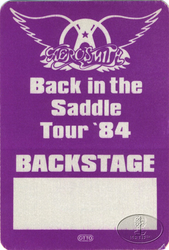AEROSMITH 1984 Saddle Backstage Pass All Access Purple | eBay